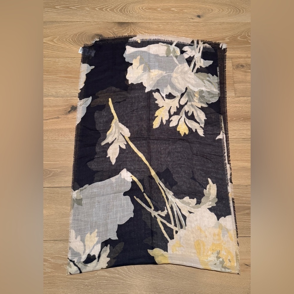 GAP Dark Blue & Yellow Frayed Scarf - Picture 2 of 3